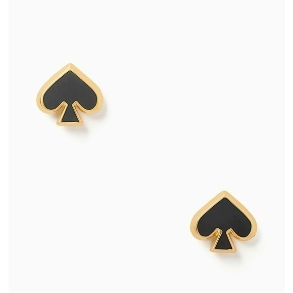 KATE SPADE Everyday Spade Enamel Studs-Black - Picture 1 of 3